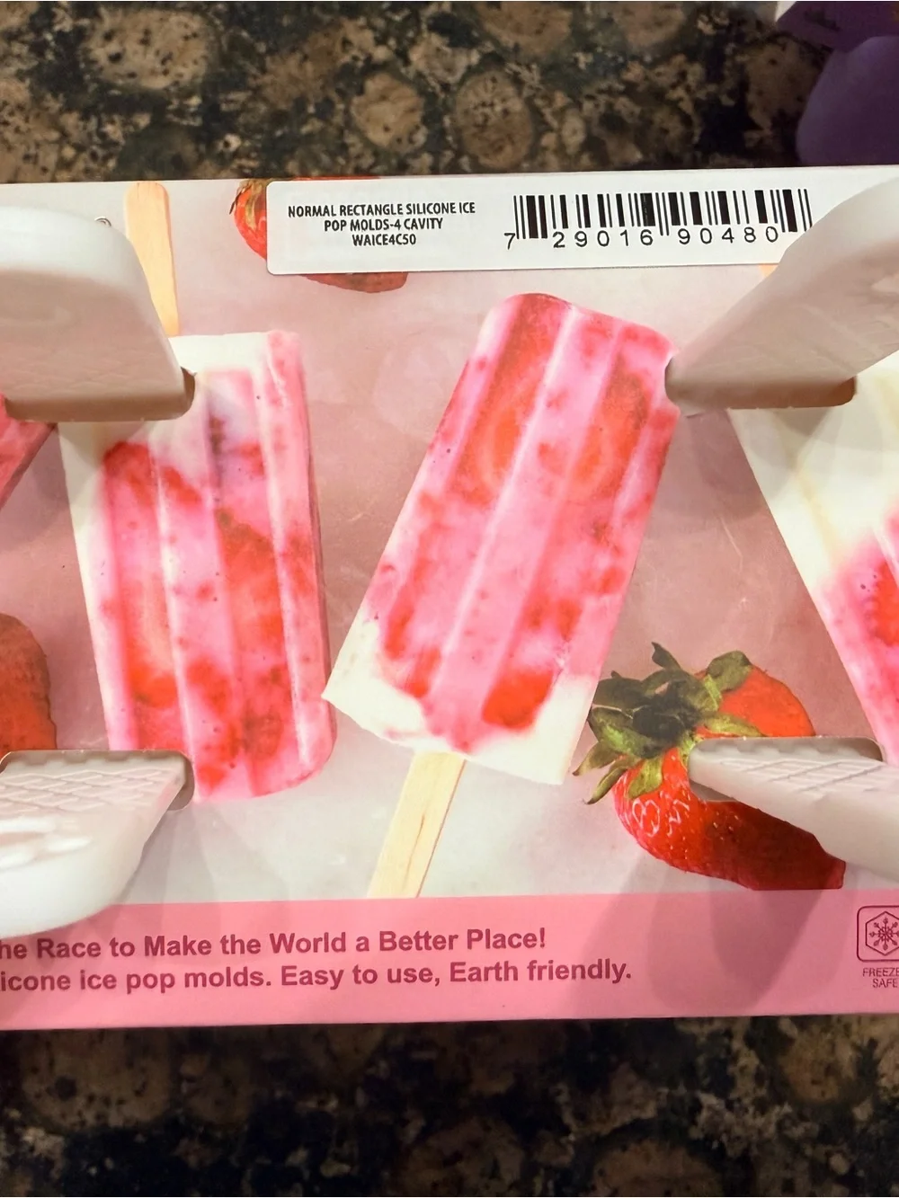 CWC Colorful Silicone Ice Pop Molds — Pink, Blue, Purple, Green